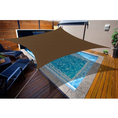 Alion Home HDPE Square Dark Brown Sun Shade Sail Permeable Canopy  For Patio Pool Deck Porch Garden 11' x 11'   